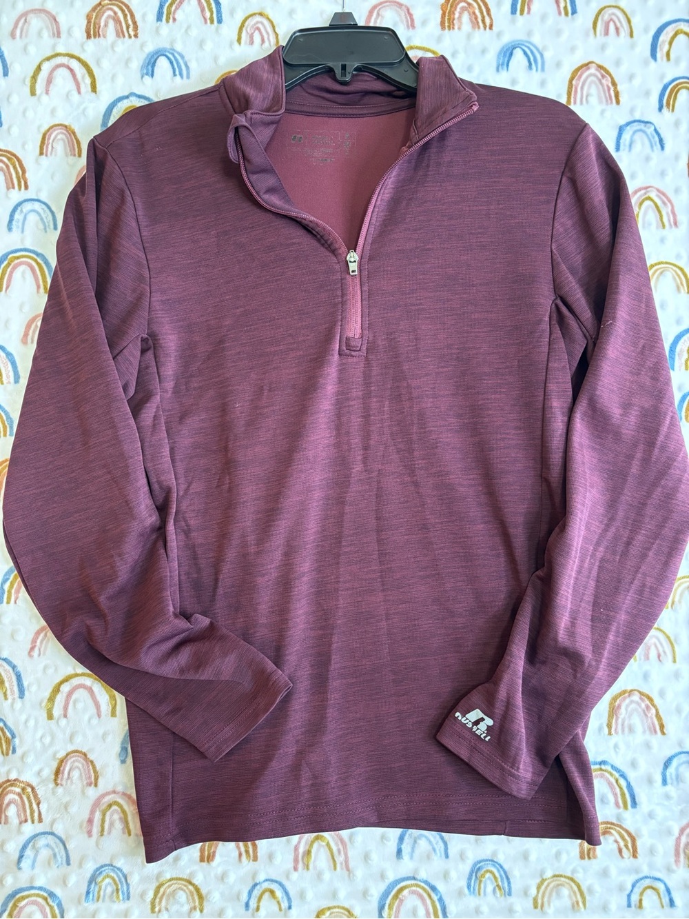 Russell Athletic Men's Quarter-Zip Performance Lightweight Jacket in Plum